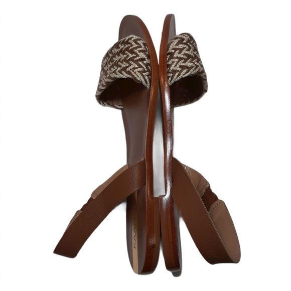Kaanas Brasilia Braided Slingback Summer Sandals Coffee Tan 6 NWT